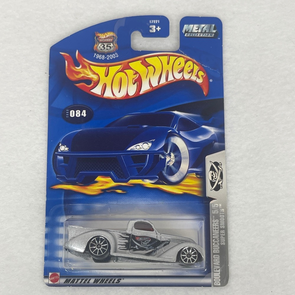 Hot Wheels 2003 Super Smooth Boulevard Buccaneers Silver 084 Highway 35 Mattel